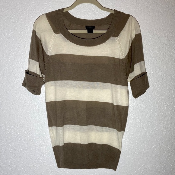 ANN TAYLOR Cream and Brown Sweater - S - Picture 1 of 8